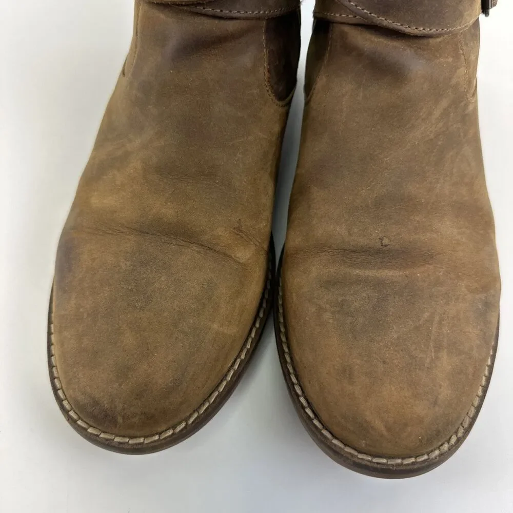 Clarks Camzin Dime Ankle Boot Bootie Brown Leather Side Zip Buckle Strap Women 7 - Picture 4 of 14